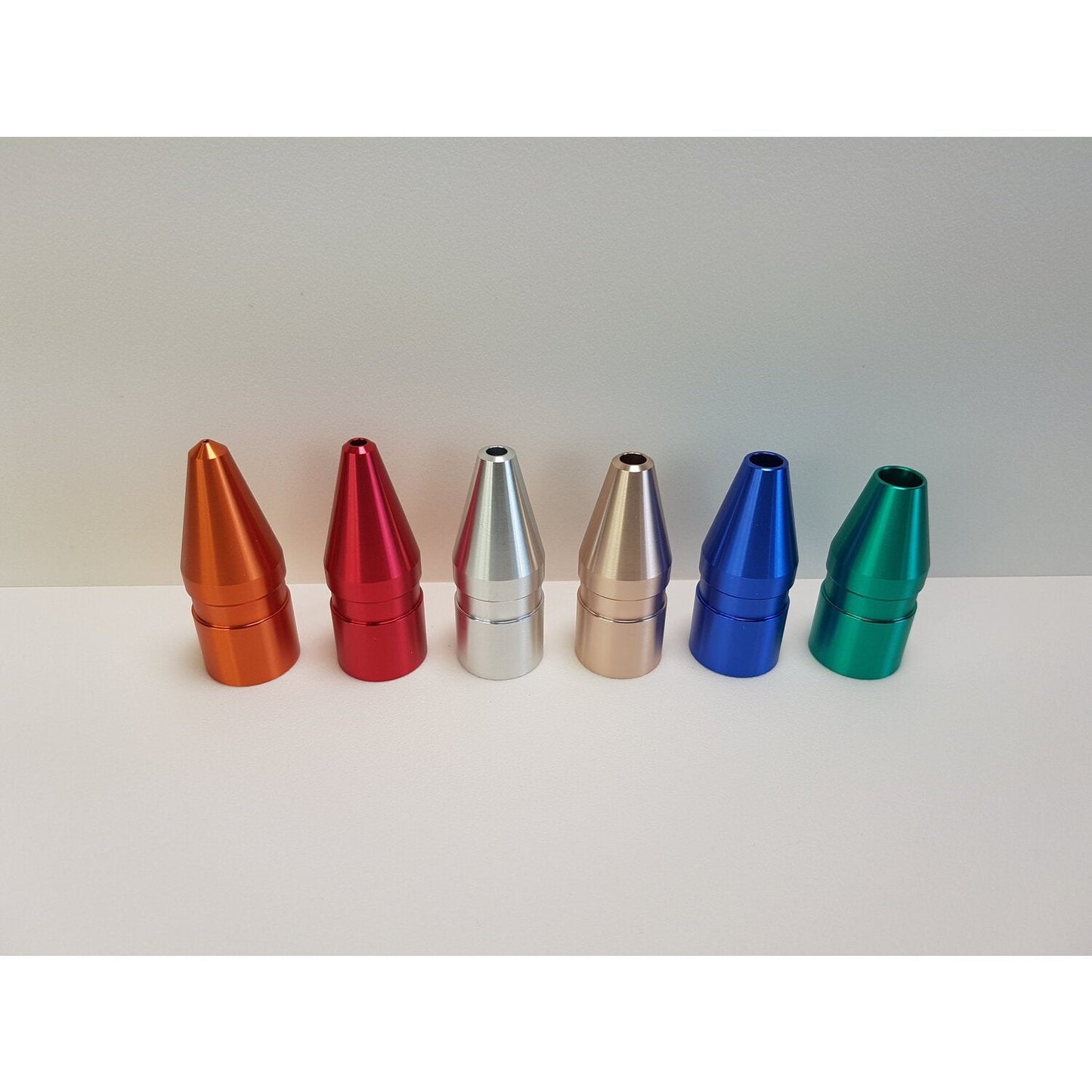 4 anodized aluminum nozzles (standard sizes: 3, 4, 5, and 6mm) for the 3D Potter 2000 ml PRO Linear Actuator Ram