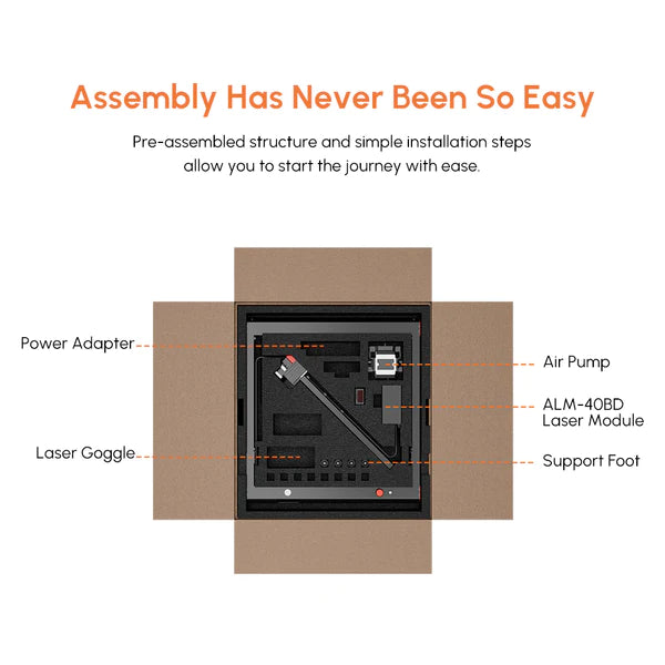 AlgoLaser Delta 40W Diode Laser Engraver easy assembly.