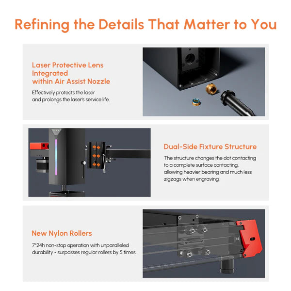 Details of the AlgoLaser Delta 40W Diode Laser Engraver