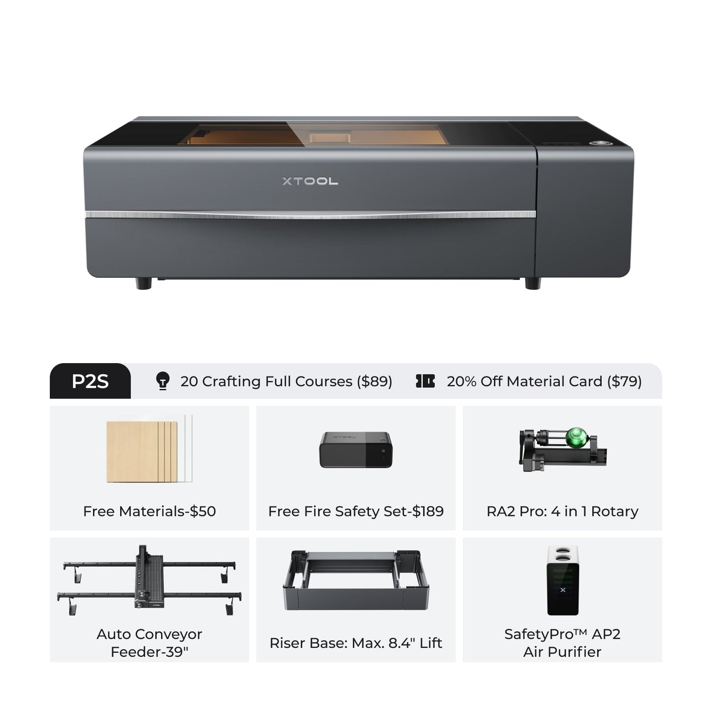 xTool P2S 55W Desktop CO2 Laser Cutter