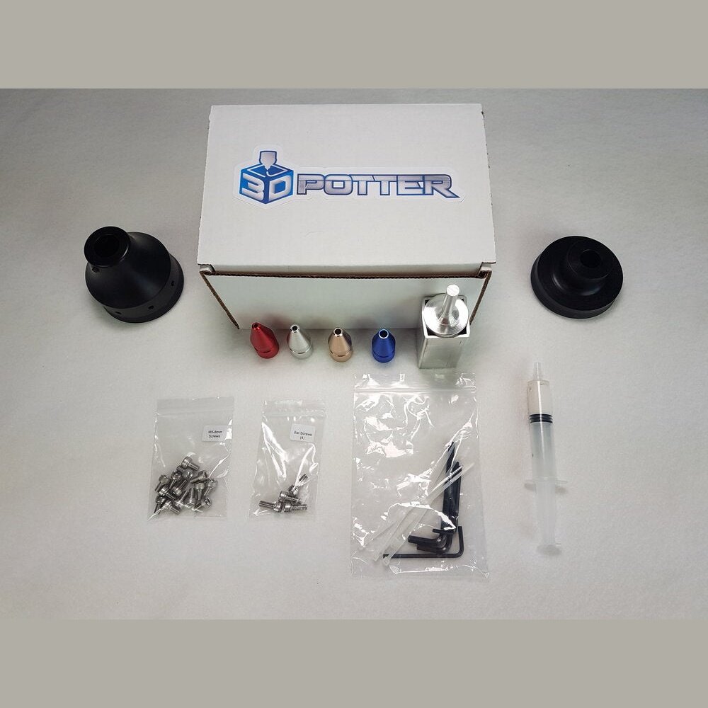 The parts included for the 3D PotterBot 10XL with Auger System.