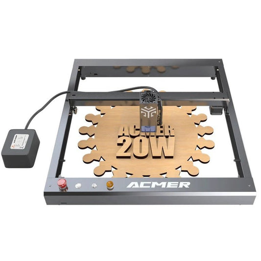 The ACMER P2 20W Laser Engraver and Cutter Machine with Automatic Air Assist Pump: A 20-watt laser engraver and cutter by ACMER featuring an automatic air assist pump.