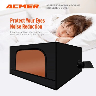 A child sleeping with the ACMER R10 Laser Engraver Enclosure Box