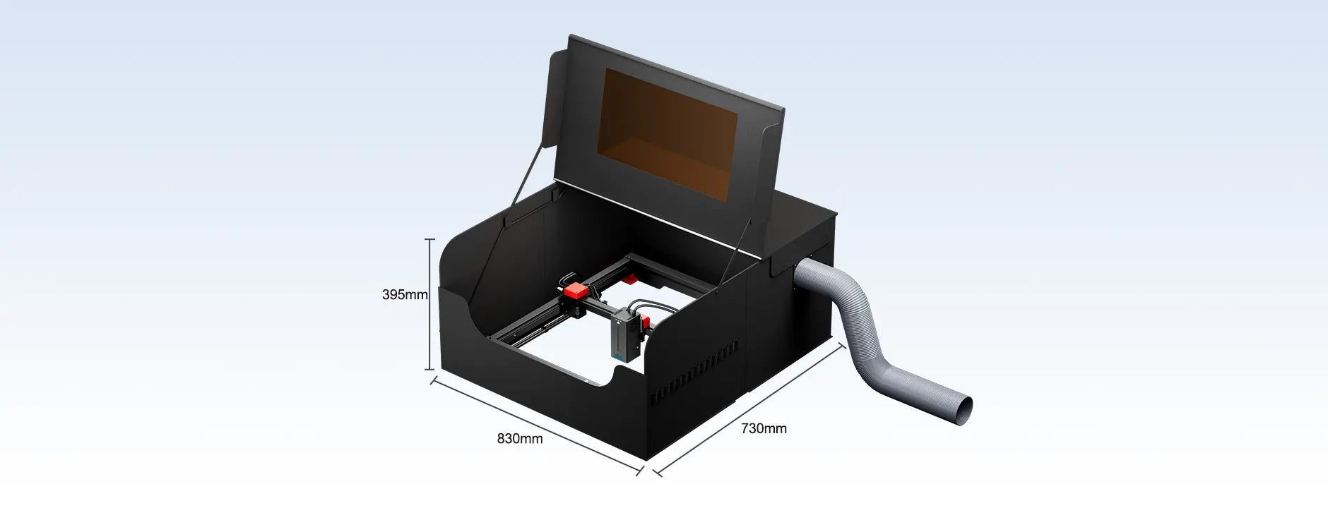 Dimensions for the AlgoLaser Smart Enclosure for All Laser Engraving Machines