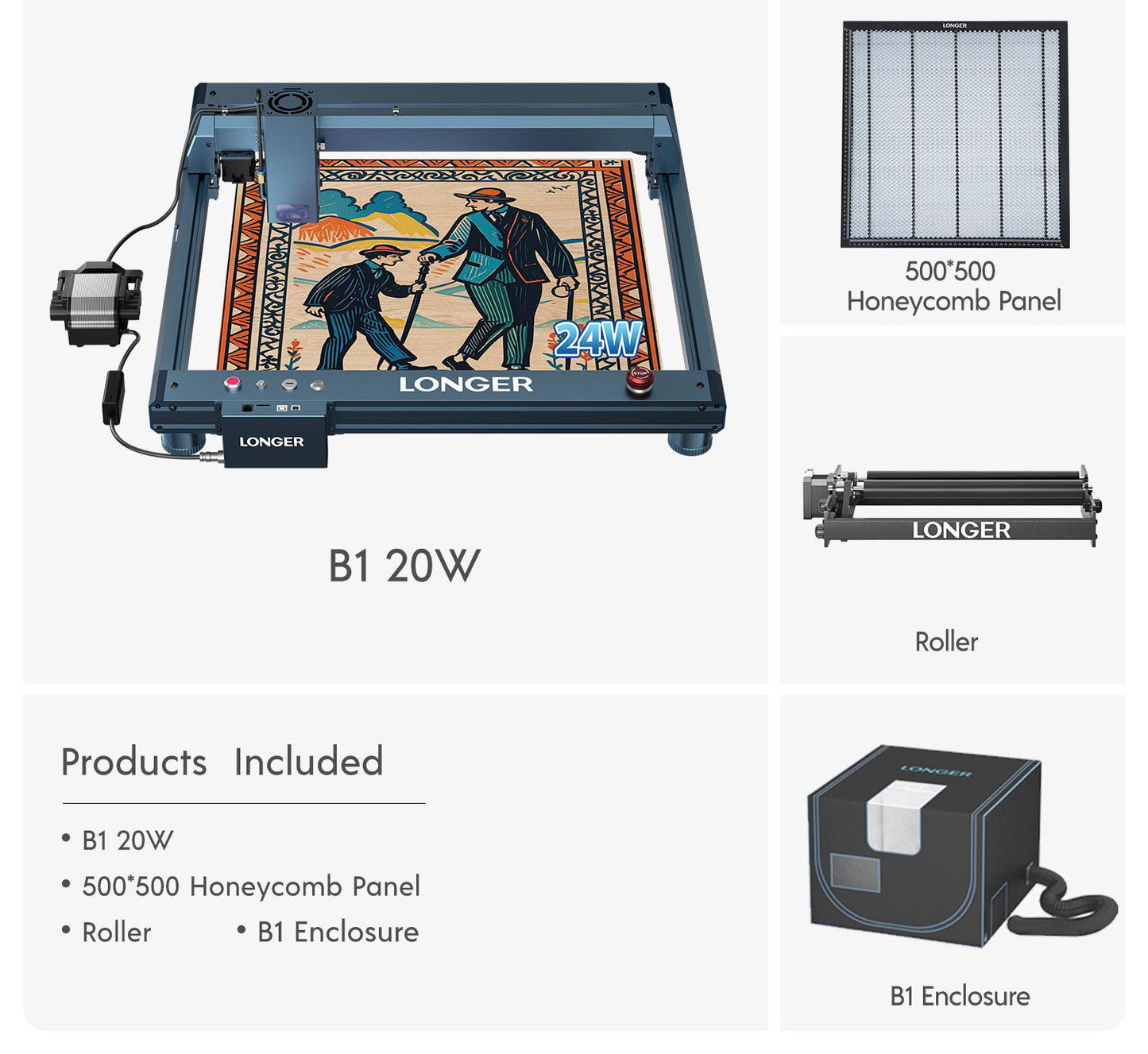 Longer Laser B1 20W Engraving Machine(22-24W Output Power)