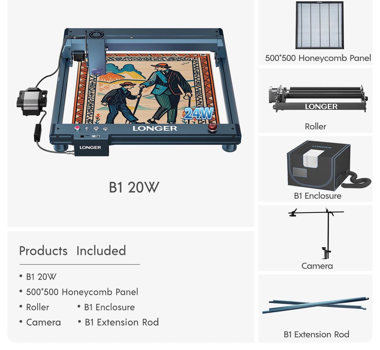 Longer Laser B1 20W Engraving Machine(22-24W Output Power)