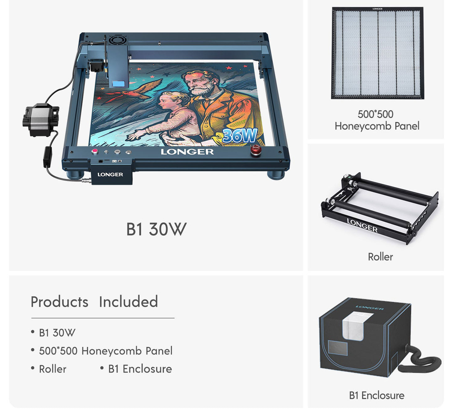 Longer Laser B1 30W Engraving Machine(33-36W Output Power)