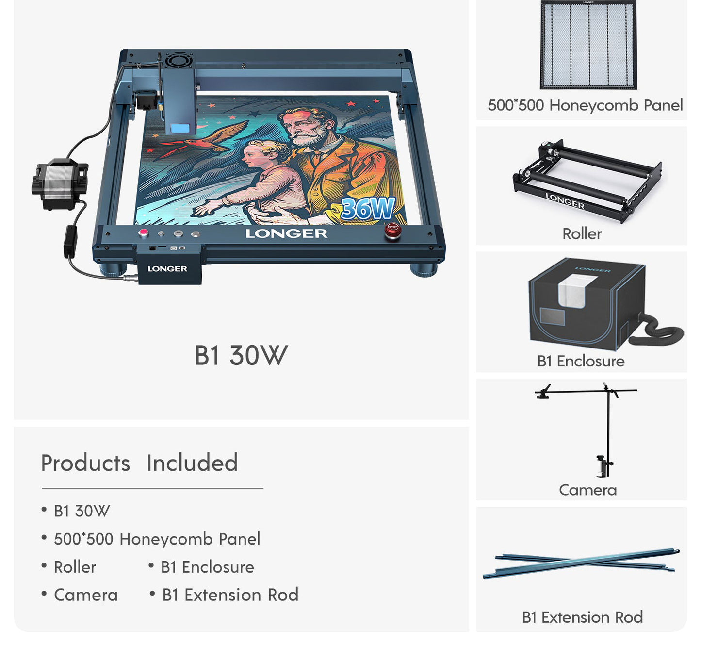 Longer Laser B1 30W Engraving Machine(33-36W Output Power)