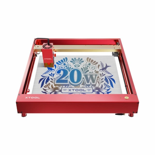 The xTool D1 Pro Desktop Laser Engraver Cutting Machine. Showing the 20W Red version.