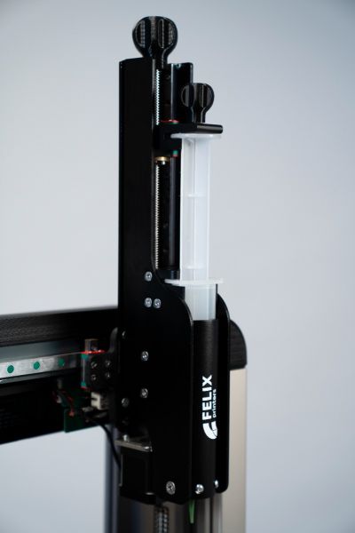 The FELIX SINGLE Food 3D Printer showing the extruder