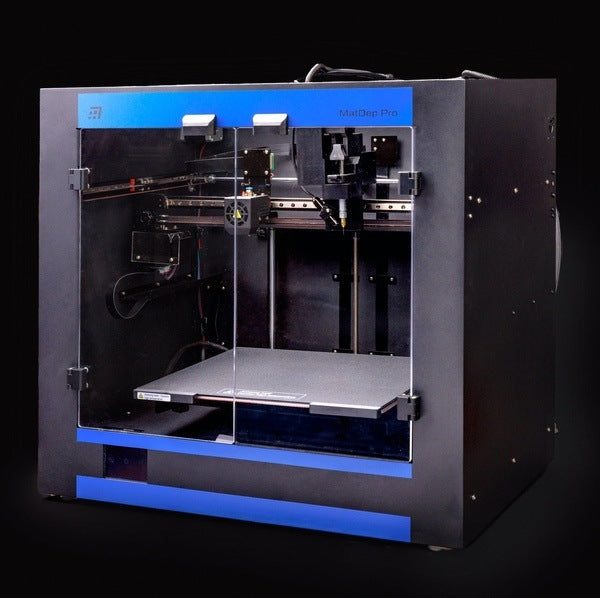 An impressive front view of the nano3Dprint MatDep Pro - Independent Motion 3D Multi Materials Printer