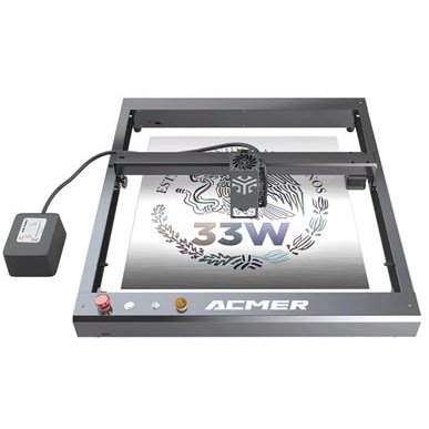 ACMER P2 33W Laser Engraver & Cutter with Air Assist: A 33-watt laser engraver and cutter by ACMER with air assist functionality.
