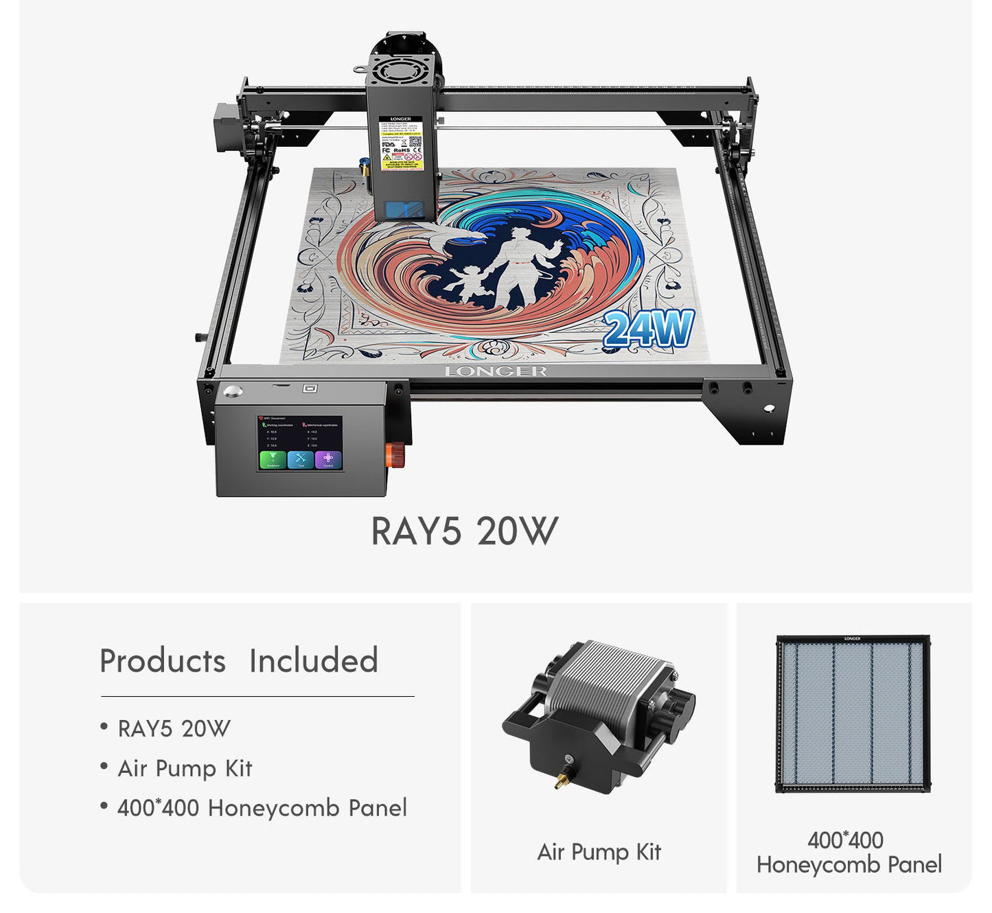 Longer RAY5 20W Laser Engraver(22-24W Output Power)