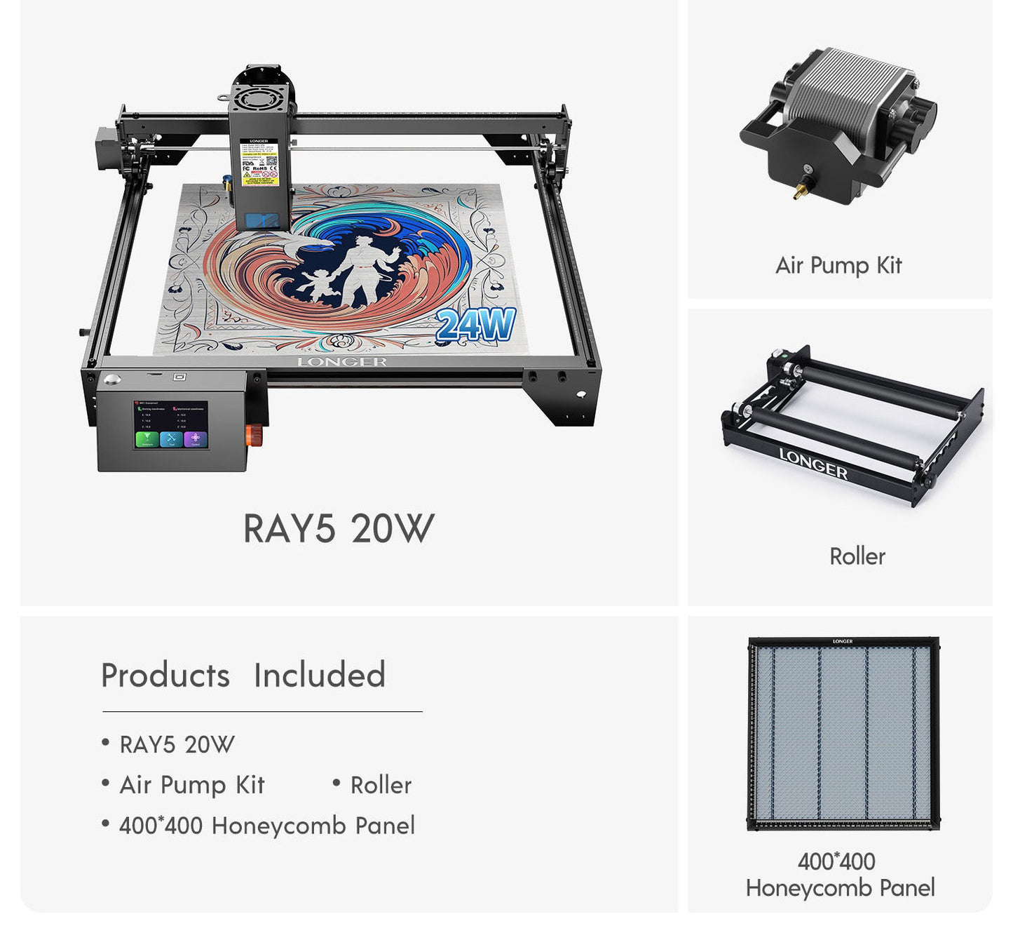 Longer RAY5 20W Laser Engraver(22-24W Output Power)