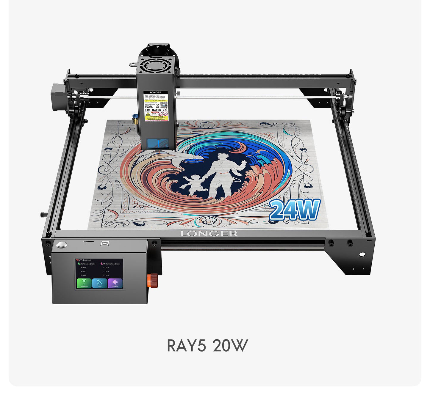 Longer RAY5 20W Laser Engraver(22-24W Output Power)