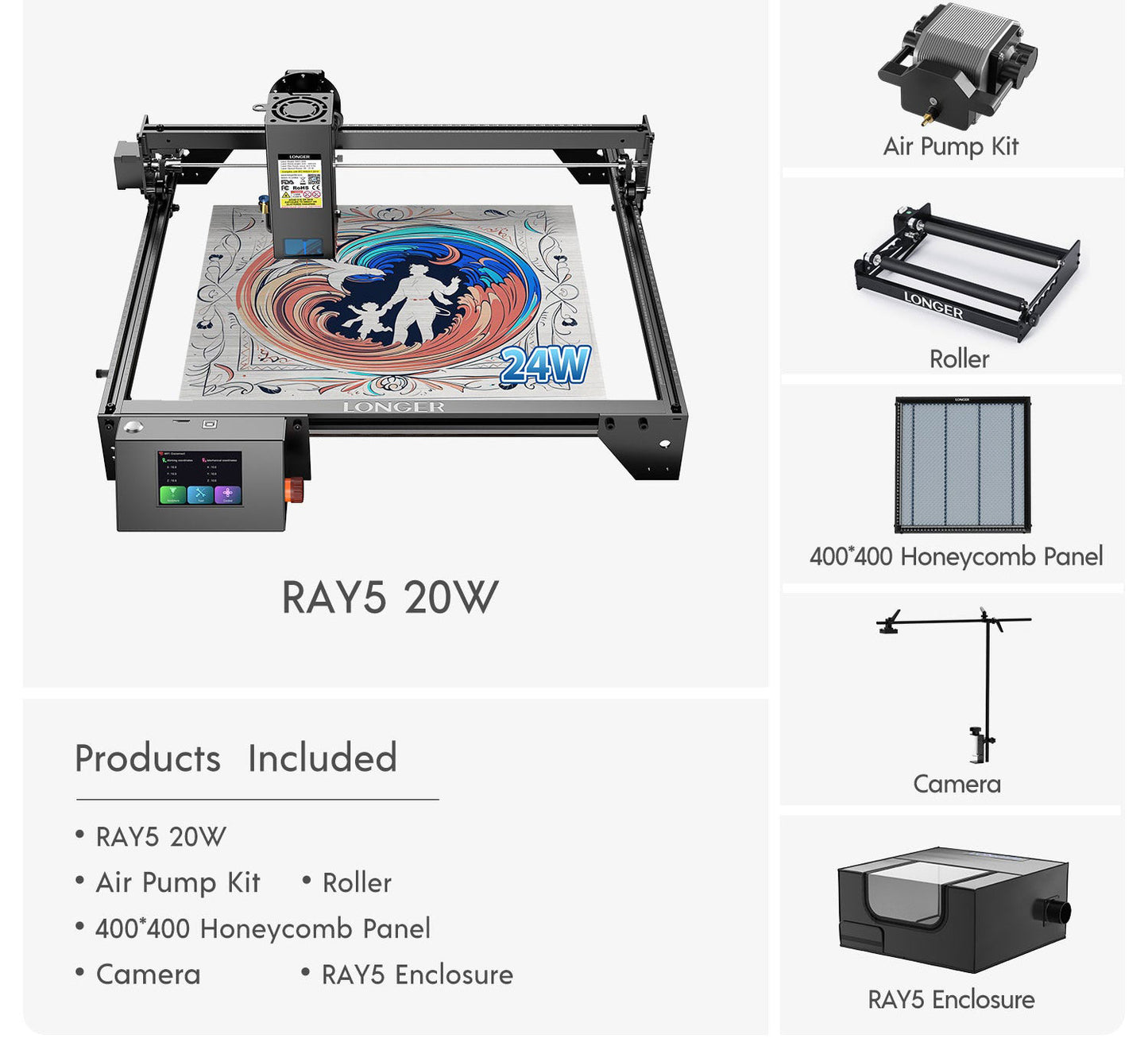 Longer RAY5 20W Laser Engraver(22-24W Output Power)