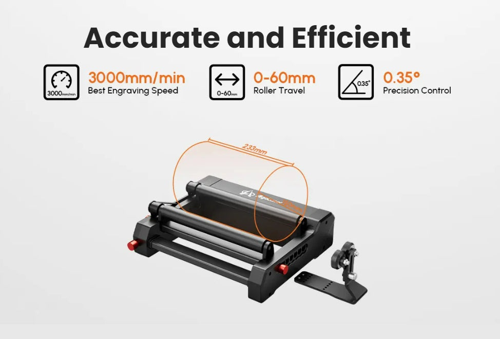 Graphic showing the Accuracy of the AlgoLaser Rotary Roller (RR2)