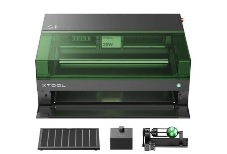 The New xTool S1 - Enclosed Diode Laser Cutter 20W version -  Rotary Kit