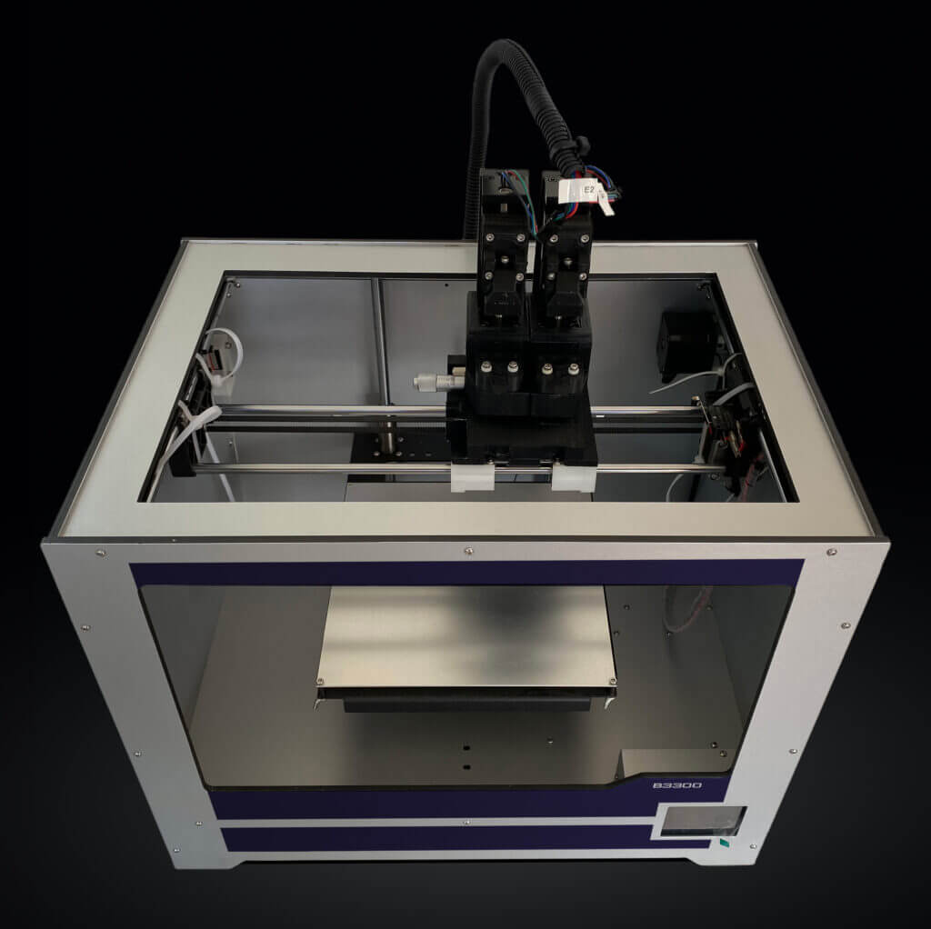 The top view of the nano3Dprint B3300 Dual-Dispensing 3D Printer