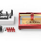 The xTool D1 Pro Desktop Laser Engraver Cutting Machine. Showing the 10W Red version with all parts included.